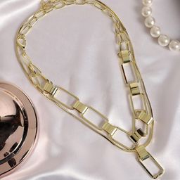 SOHI Gold-Plated Layered Necklace-image-34