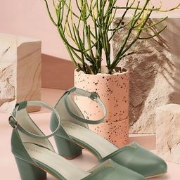 ICONICS Pointed Toe Block Pumps With Ankle Loop-29
