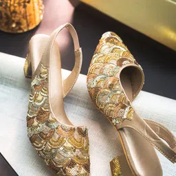 NR By Nidhi Rathi Embellished Block Mules-picture-25