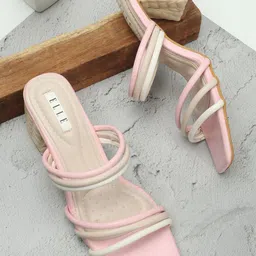 ELLE Open Toe Block Heels image 2