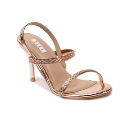 ELLE Rose Gold Ethnic Block Peep Toes with Buckles-0