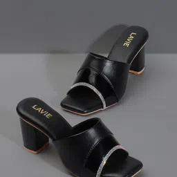 Lavie Embellished Open Toe Block Heels-28