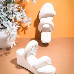 JM Looks Open Toe Wedge Heels-56