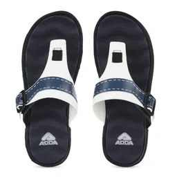 Adda Women Navy Blue Colourblocked Flatform Sandals with Buckles-31