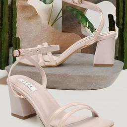 ELLE Open Toe Party Block Heels With Ankle Loop-19
