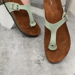 Lavie Buckle Detail Open Toe Flats-13