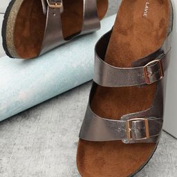 Lavie Open Toe Flats with Buckles-5