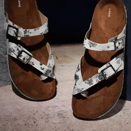 Lavie Printed One Toe Flats with Buckles-image-38