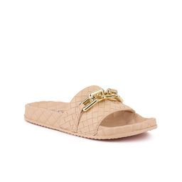 London Rag Women Beige Open Toe with Buckles Flats-47