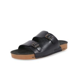 Hidesign PUERTO RICO Leather Open Toe Flats With Buckle Detail-13