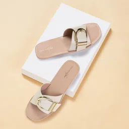 Forever Glam by Pantaloons Open Toe Flats With Buckles-13