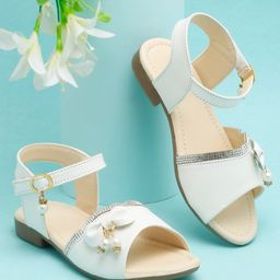 Tiny Bugs Girls Party Open Toe Flats-57