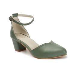 ICONICS Pointed Toe Block Pumps With Ankle Loop image 2