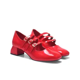 JM Looks Party Block Mules with Buckles image 2