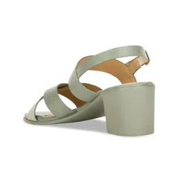 Bata Textured Cross Strap Block Heels With Buckles Closure image 3