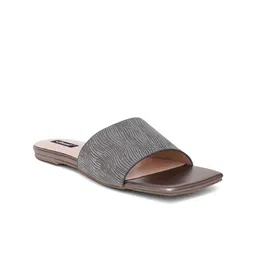 Sherrif Shoes Textured Open Toe Flats image 3