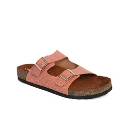 Lavie Textured Open Toe Flats with Buckles image 5