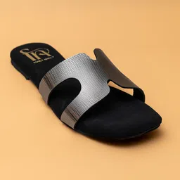 Dapper Feet-Fancy Nancy Textured Open Toe Flats image 2