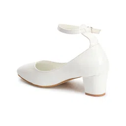 ELLE Square Toe Block Heeled Pumps with Buckles image 2