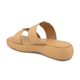Mast & Harbour Beige Open Toe Flatform Heels image 3