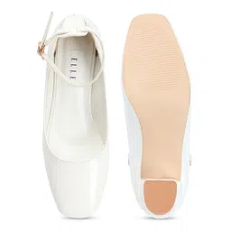 ELLE Square Toe Block Heeled Pumps with Buckles image 4