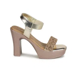Shezone Embellished Platform Heels With Backstrap image 2