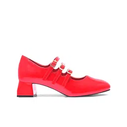 JM Looks Party Block Mules with Buckles image 5