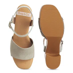 RAG & CO Open Toe Block Heels with Buckles image 3