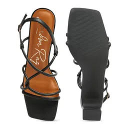 London Rag Square Toe Block Heels with Buckles image 4