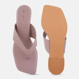 Mast & Harbour Purple Open Toe Block Heels image 2