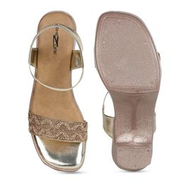 Shezone Embellished Platform Heels With Backstrap image 5