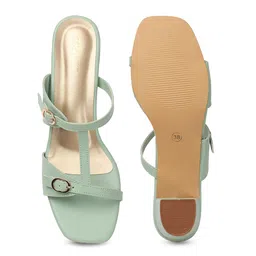 TRASE Open Toe Block Heels With Buckles image 4