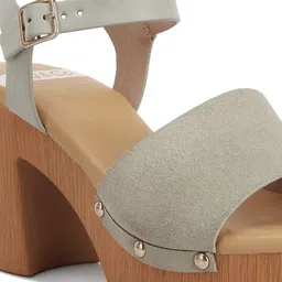 RAG & CO Open Toe Block Heels with Buckles image 4