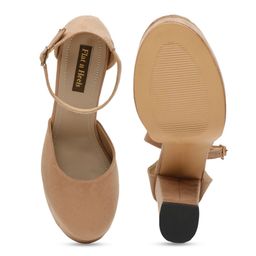 Flat n Heels Suede Platform Heels With Ankle Loop image 5