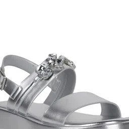 Nine West Embellished Open Toe Flatform Heels image 4