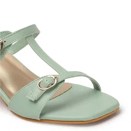 TRASE Open Toe Block Heels With Buckles image 3