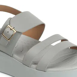 ELLE Open Toe Flatform Heels With Buckles image 5