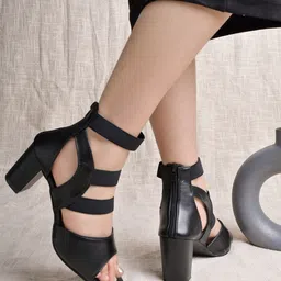 Shoetopia Open Toe Block Heel Gladiators-2