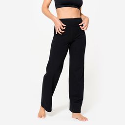 Gentle Yoga High-Waisted Women's Bottoms 500- Ultra Black-image-53