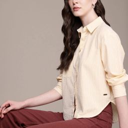 Women Regular Fit Striped Casual Shirt-image-46