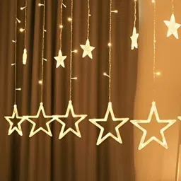 SPARK WORLD White & Yellow Waterproof Star String Lights image 1