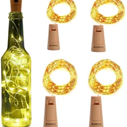 SPARK WORLD Yellow 4Pcs Cylindrical-Shaped String Lights image 1