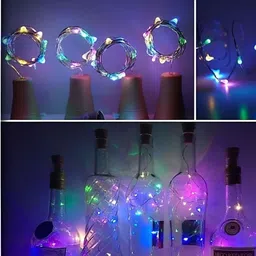 ENORMITY 6-Pcs Red &vBlue Rice Shaped  Cork String Lights image 1