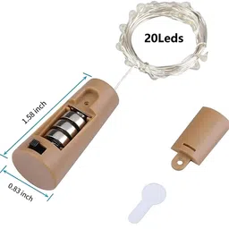ENORMITY 2 Pcs Purple & Yellow Rice Shape Cork String Light image 3