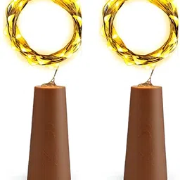 ENORMITY 2-Pcs Yellow Rice Shaped  Cork LED String Lights image 4
