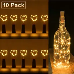 ENORMITY 10Pcs Yellow & Brown Rice Shape Cork String Light image 1