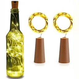 SPARK WORLD Yellow 10 Pieces Rice Shaped Cork Fairy String Lights-4