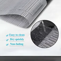 UniKart Black & Grey 10 Pieces Printed Table Placemats image 2