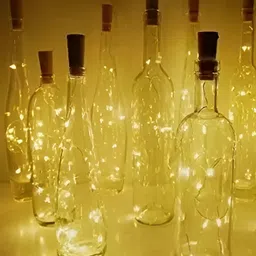 SPARK WORLD 10 -Pcs Yellow Rice Shaped  Cork LED String Lights image 3