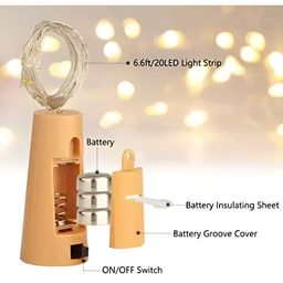 SPARK WORLD 10 -Pcs Yellow Rice Shaped  Cork LED String Lights image 4